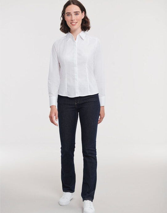 Russell Athletic Collection Russell Collection Lady LS Fitted Poplin