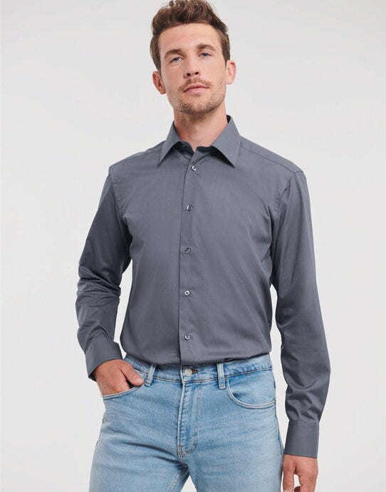 Russell Athletic Collection Russell Collection Mens LS Tailor Poplin