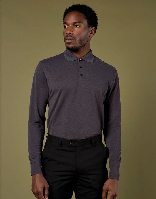 Kustom Kit Mens Pique L/S Polo Shirt