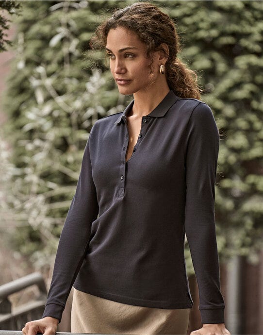 Tee Jays Ladies Luxury L/S Stretch Polo