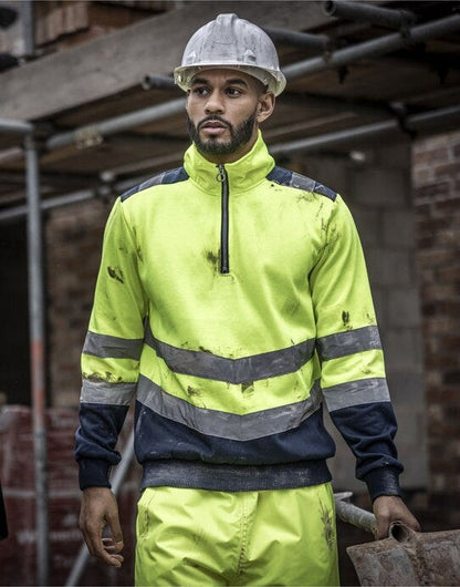 Regatta High Visibility Regatta Hi Vis Pro 1/4 Zip Sweat Top