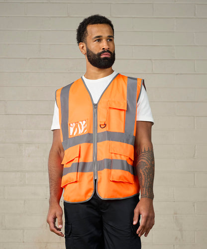 Executive waistcoat - HV Yellow/Royal Blue