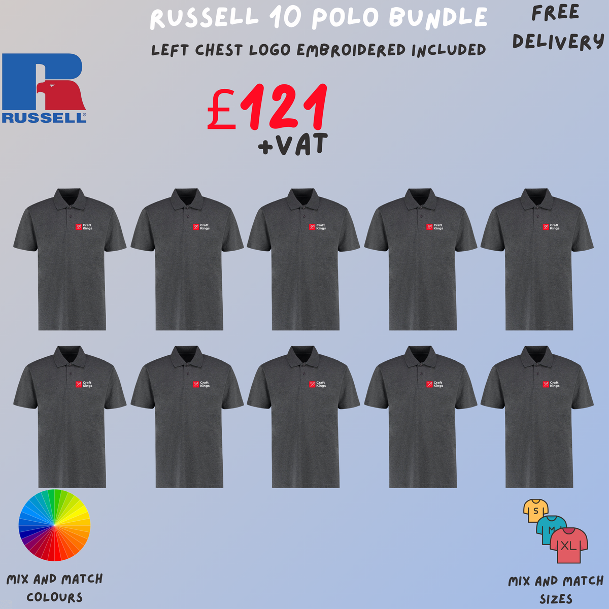 Russell 10 Polo Bundle