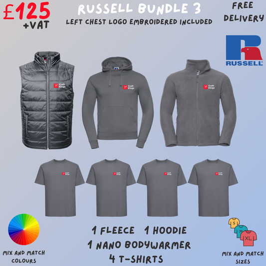 Russell workwear with logo embroidered