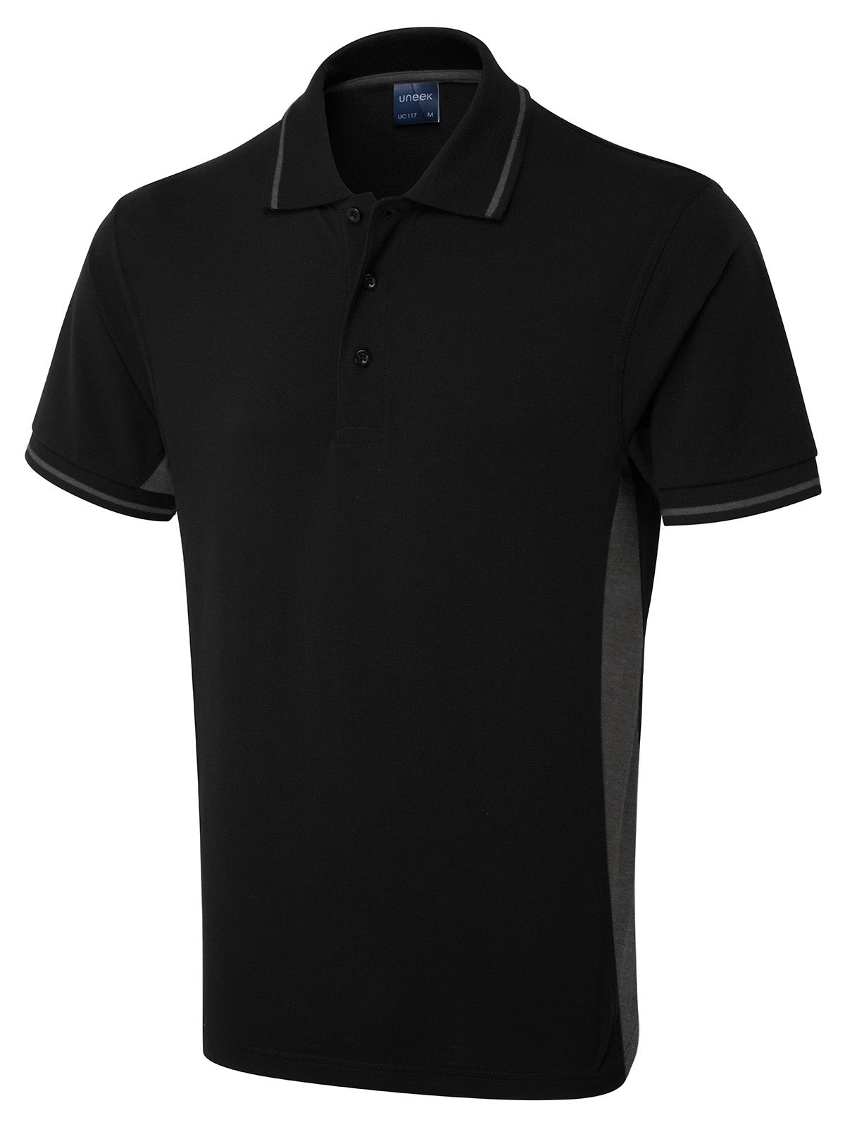 Two Tone Polo Shirt - Black/Charcoal