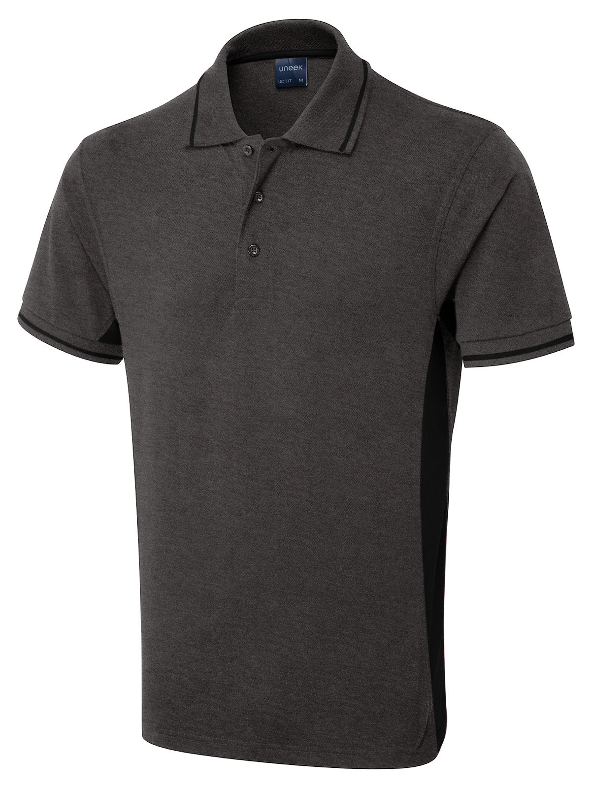 Two Tone Polo Shirt - Charcoal/Black