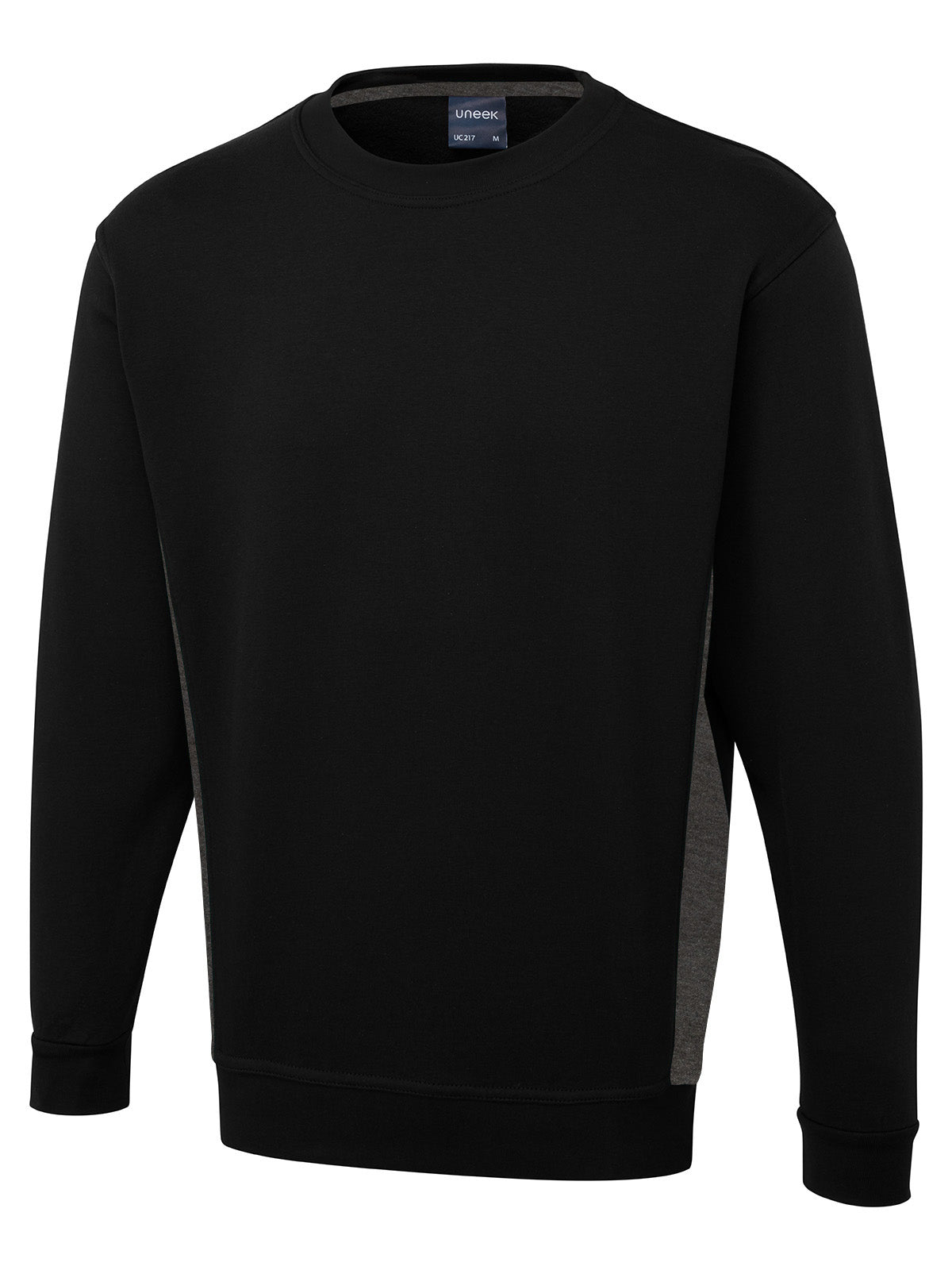 Two Tone Crew New Sweatshirt - Black/Charcoal