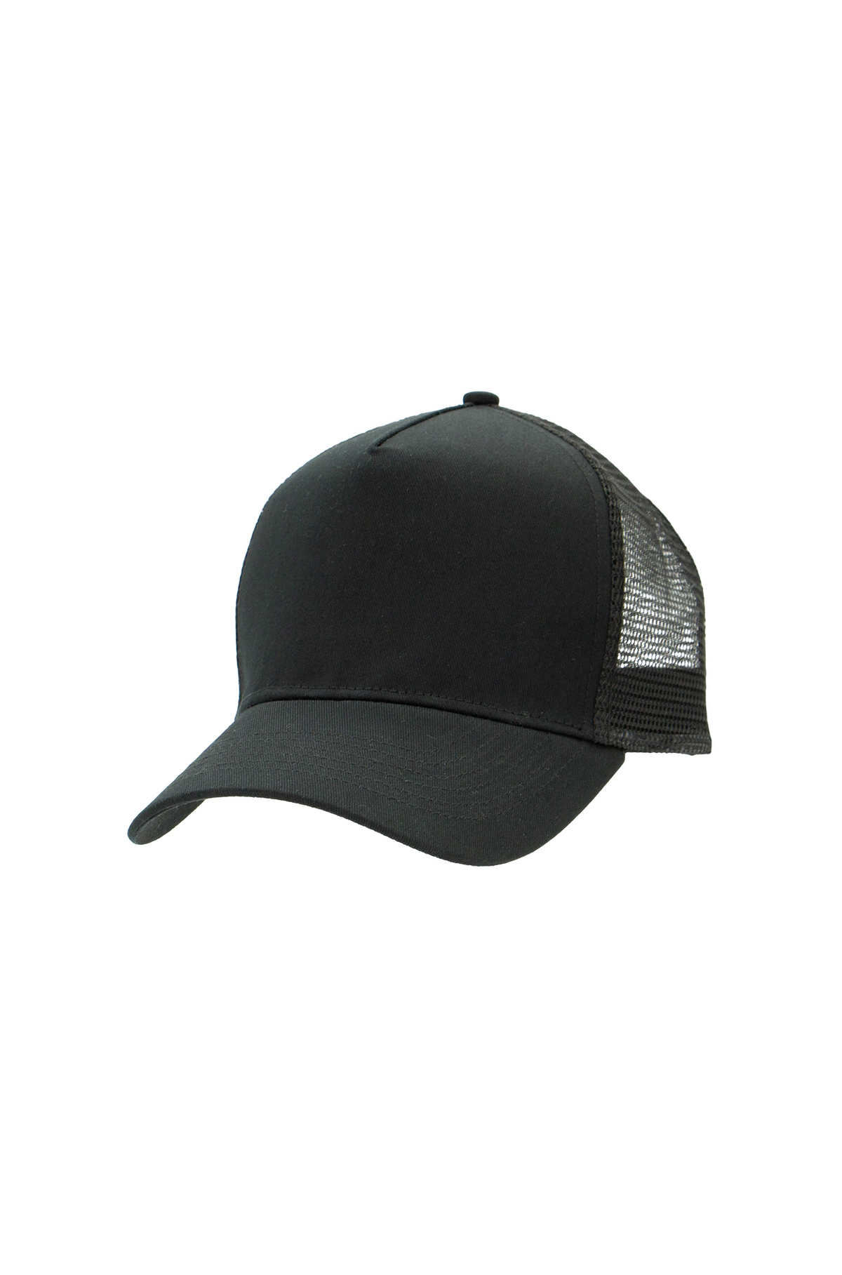 Snapback Trucker Cap - Black/Black