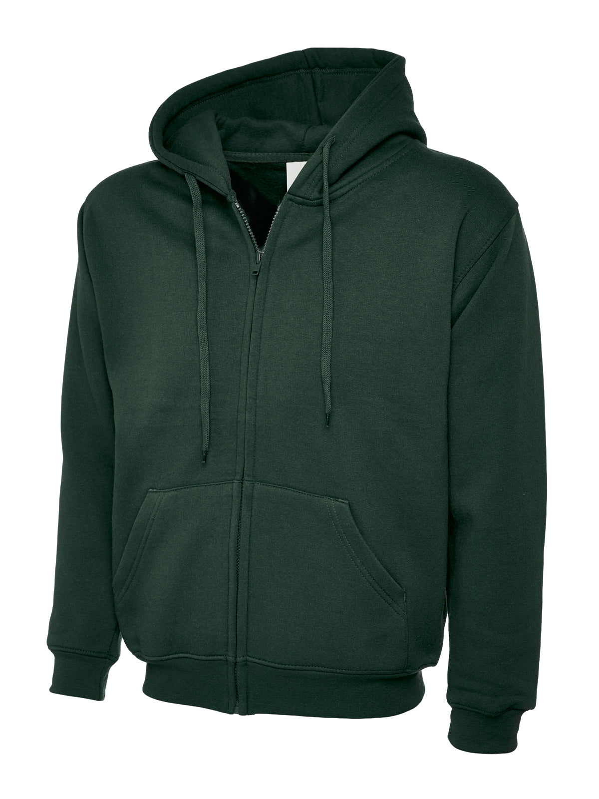 Adults Classic Full Zip Hooded Sweatshirt - Bottle Green