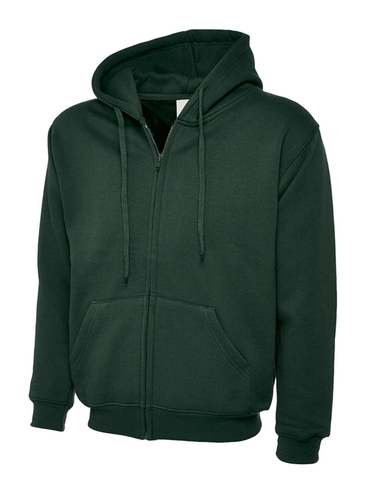 Adults Classic Full Zip Hooded Sweatshirt - Bottle Green