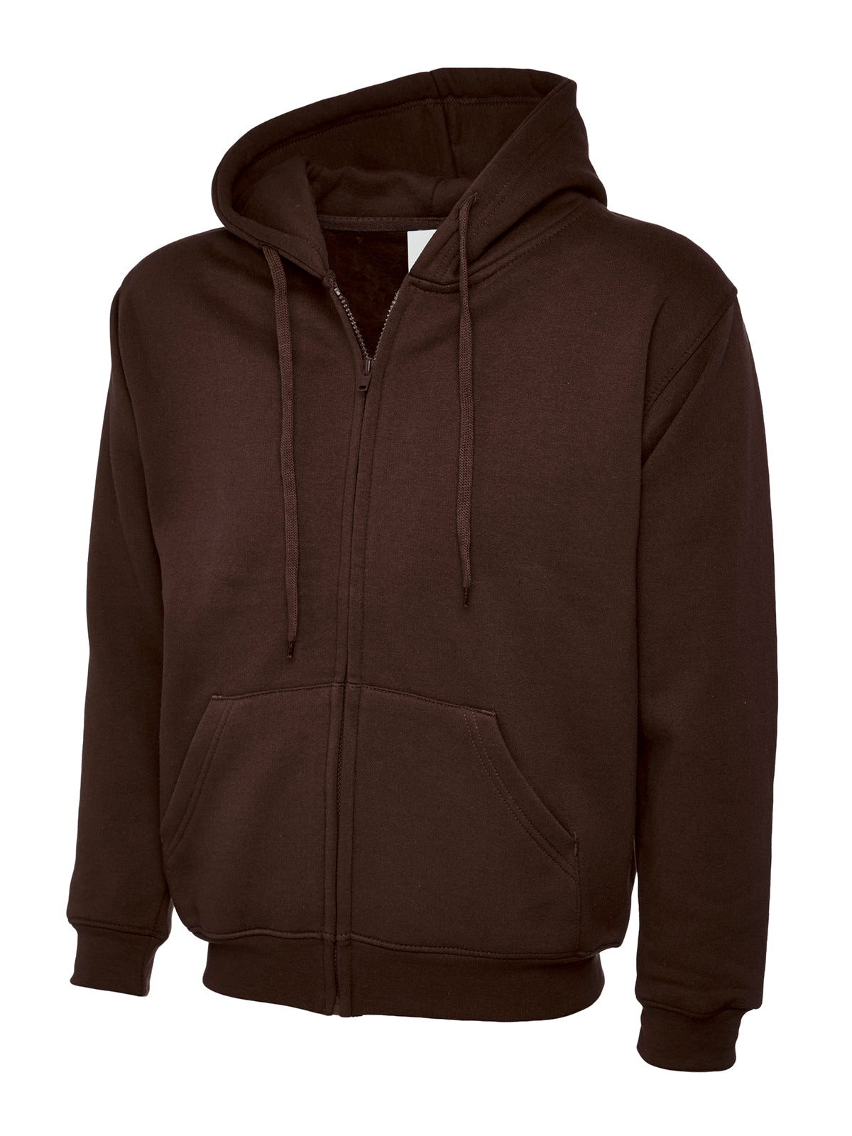 Adults Classic Full Zip Hooded Sweatshirt - Brown