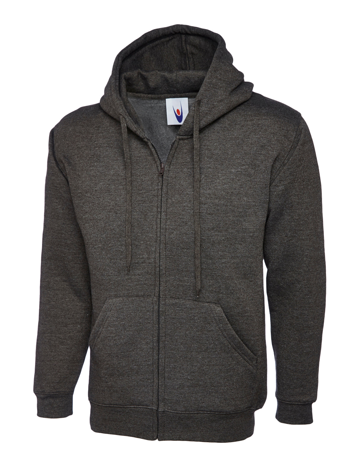 Adults Classic Full Zip Hooded Sweatshirt - Charcoal