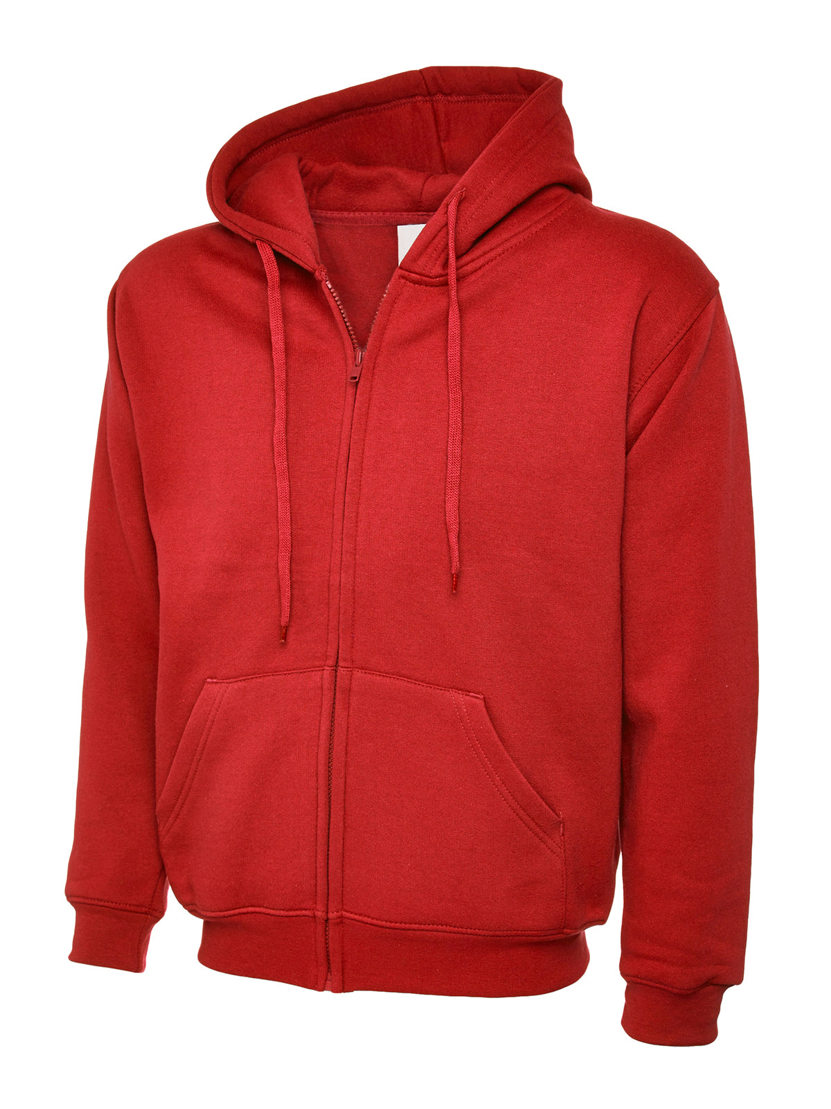 Adults Classic Full Zip Hooded Sweatshirt - Red