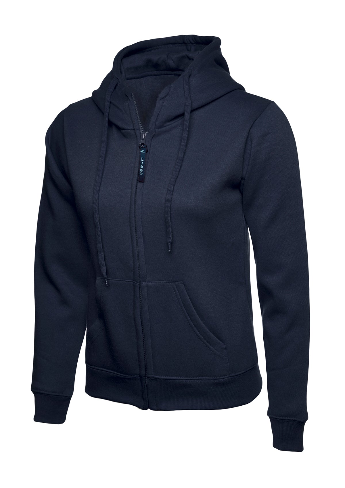 Ladies Classic Full Zip Hooded Sweatshirt - Navy