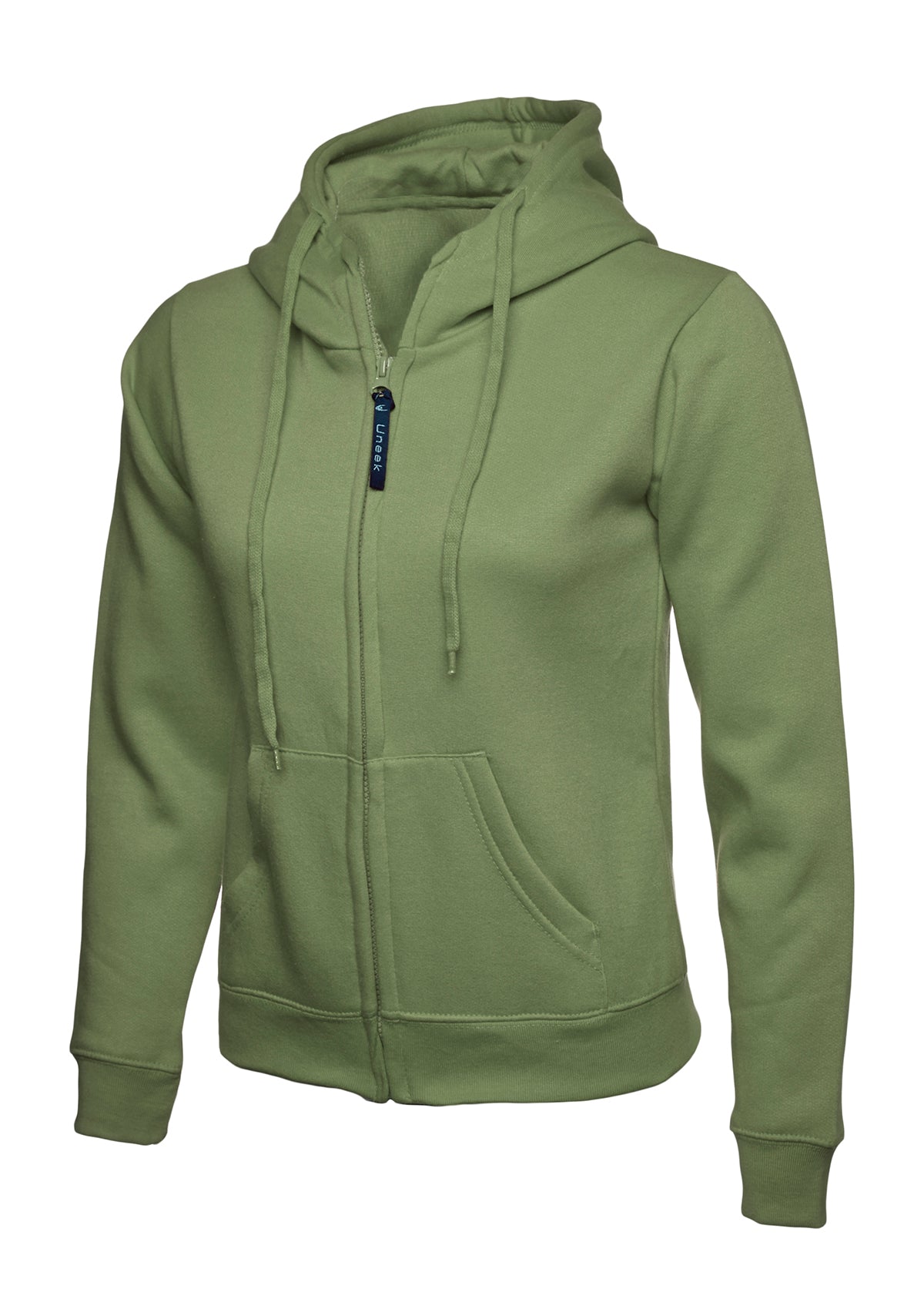 Ladies Classic Full Zip Hooded Sweatshirt - Olive