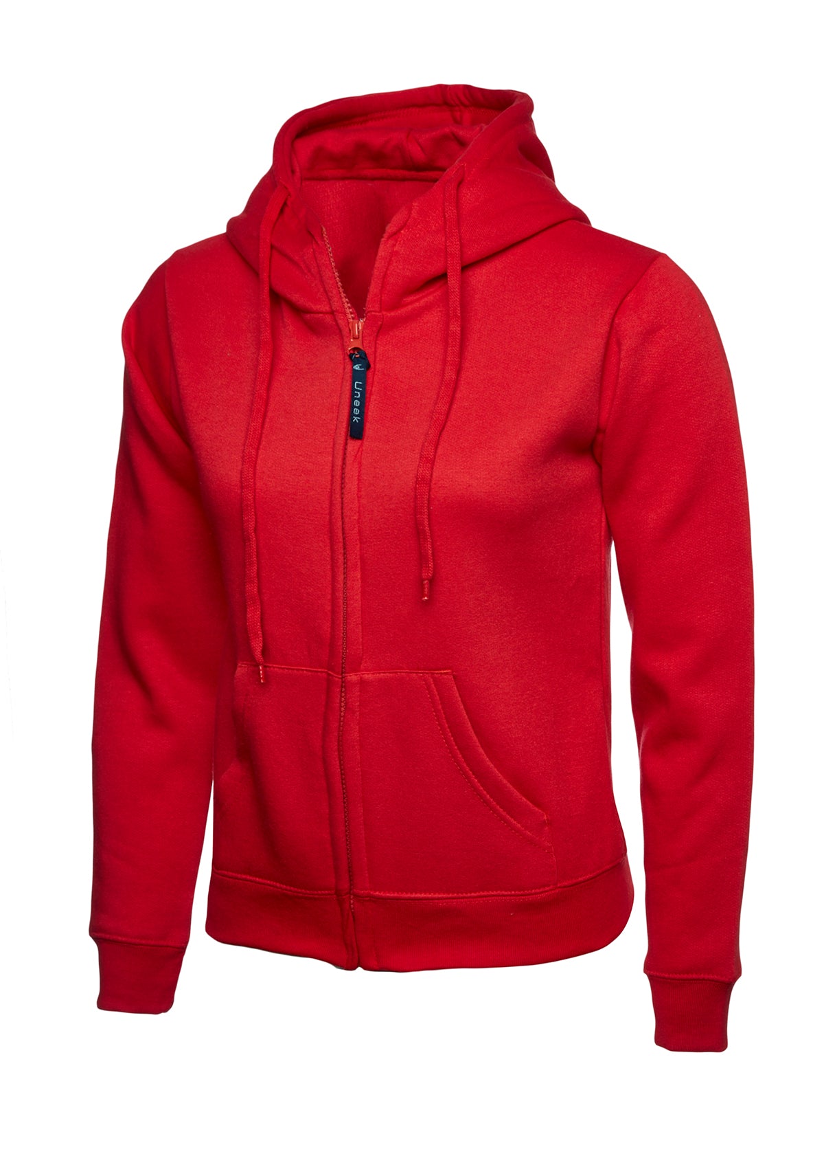 Ladies Classic Full Zip Hooded Sweatshirt - Red
