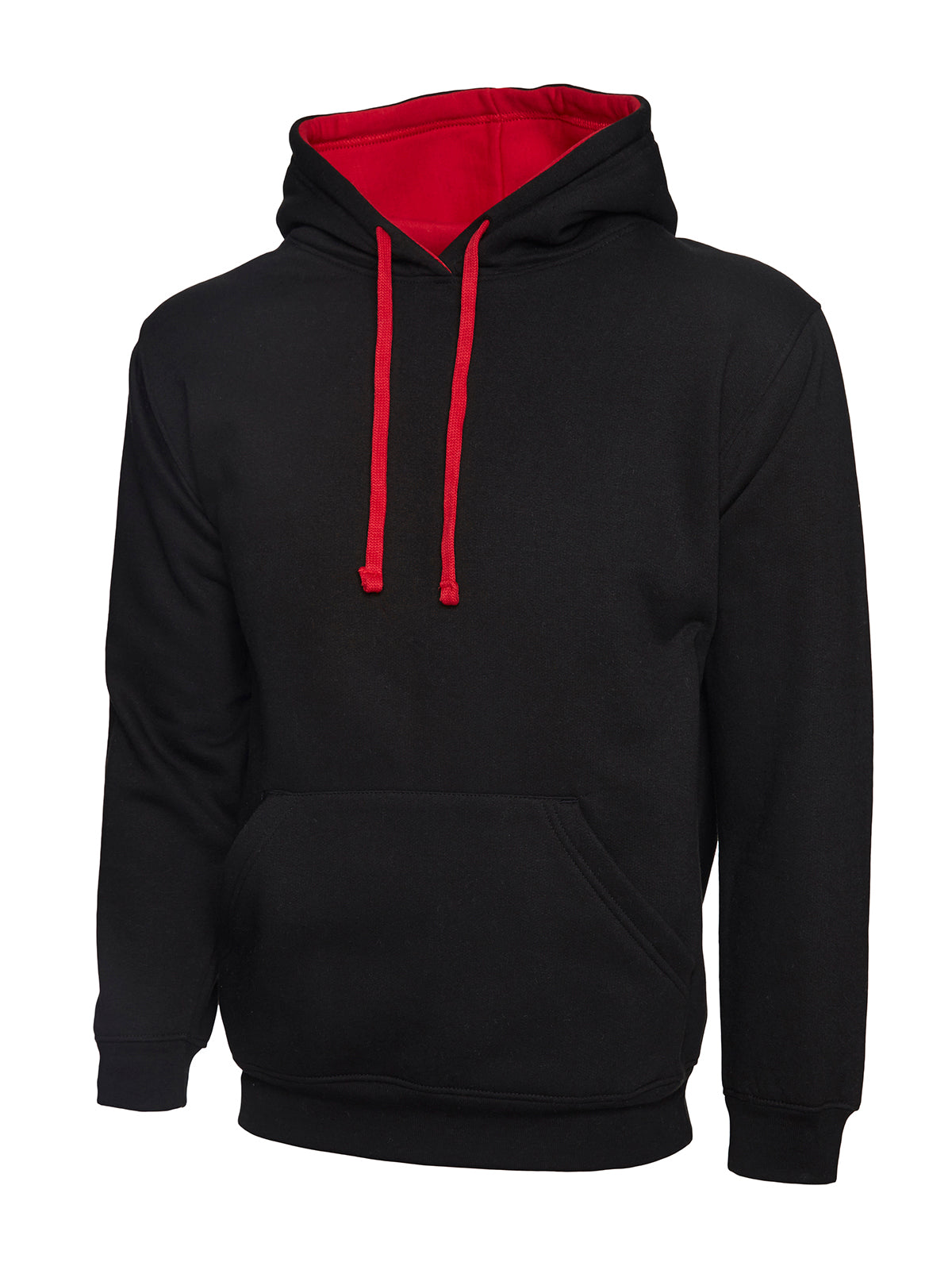 Contrast Hooded Sweatshirt - Black/Red