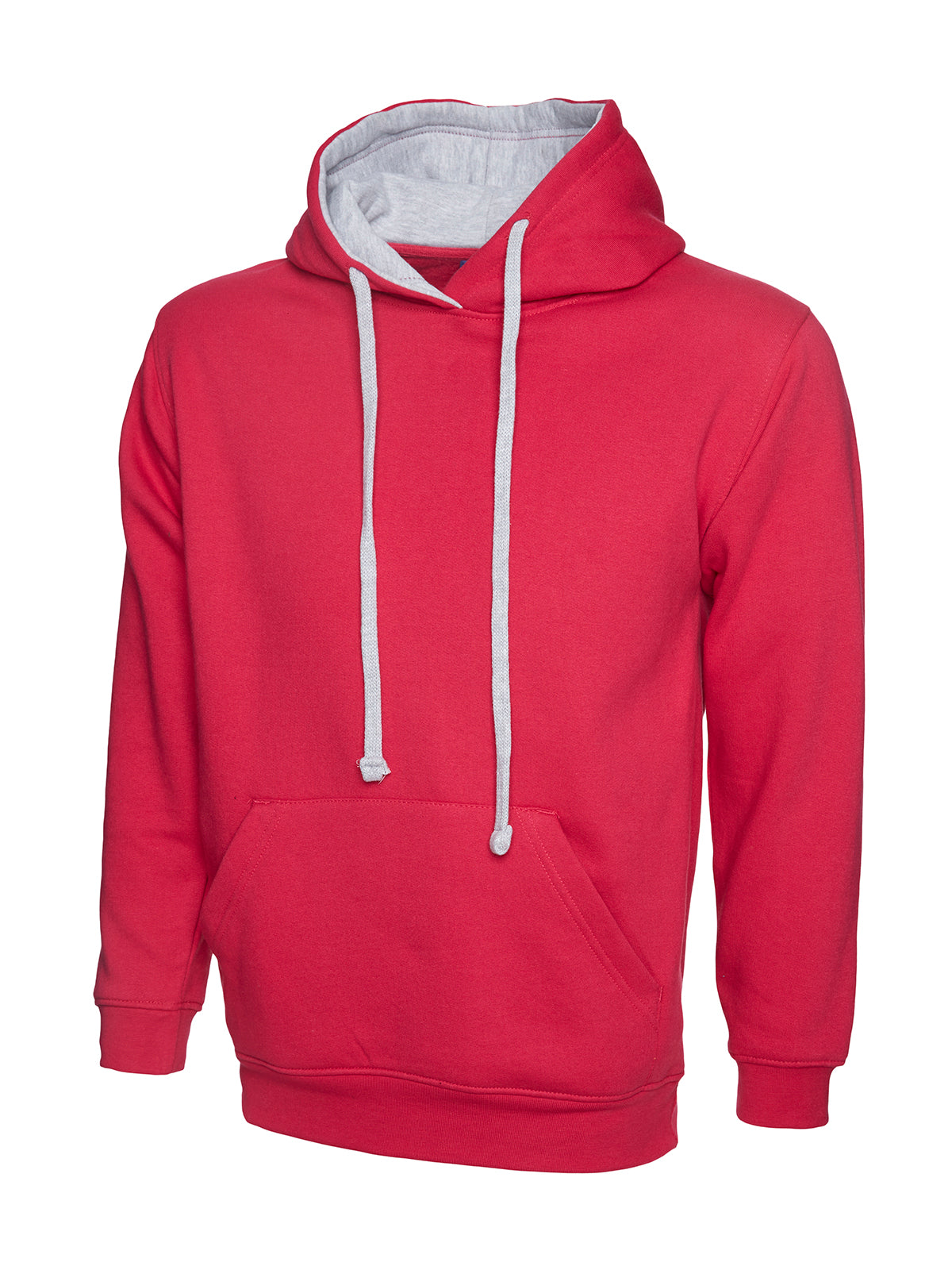 Contrast Hooded Sweatshirt - Fuchsia/Heather Grey
