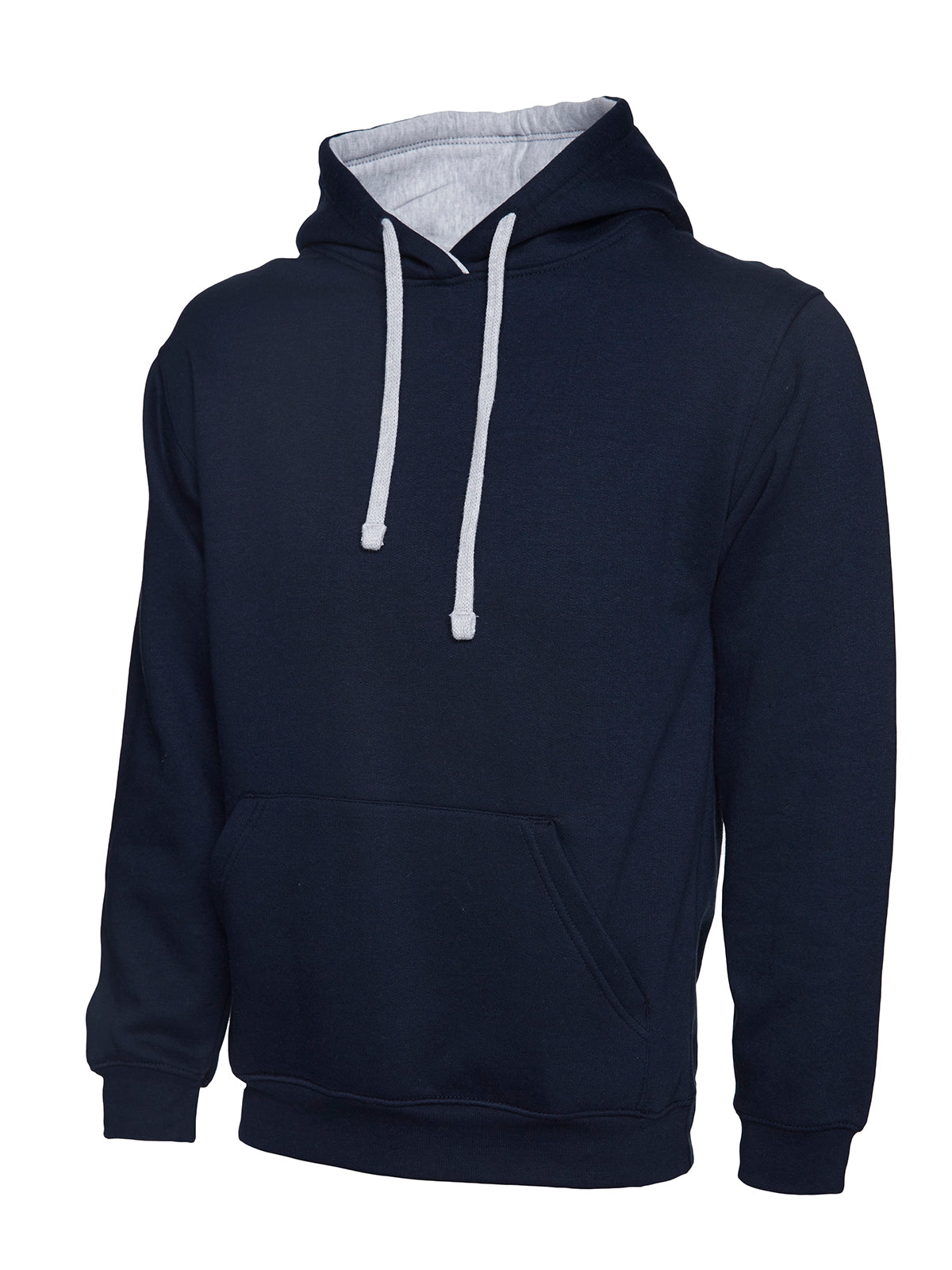 Contrast Hooded Sweatshirt - Navy/Heather Grey