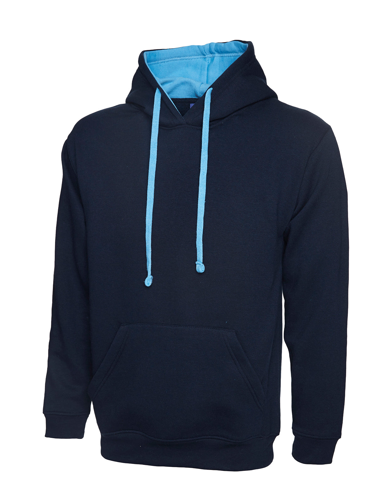 Contrast Hooded Sweatshirt - Navy/Sky