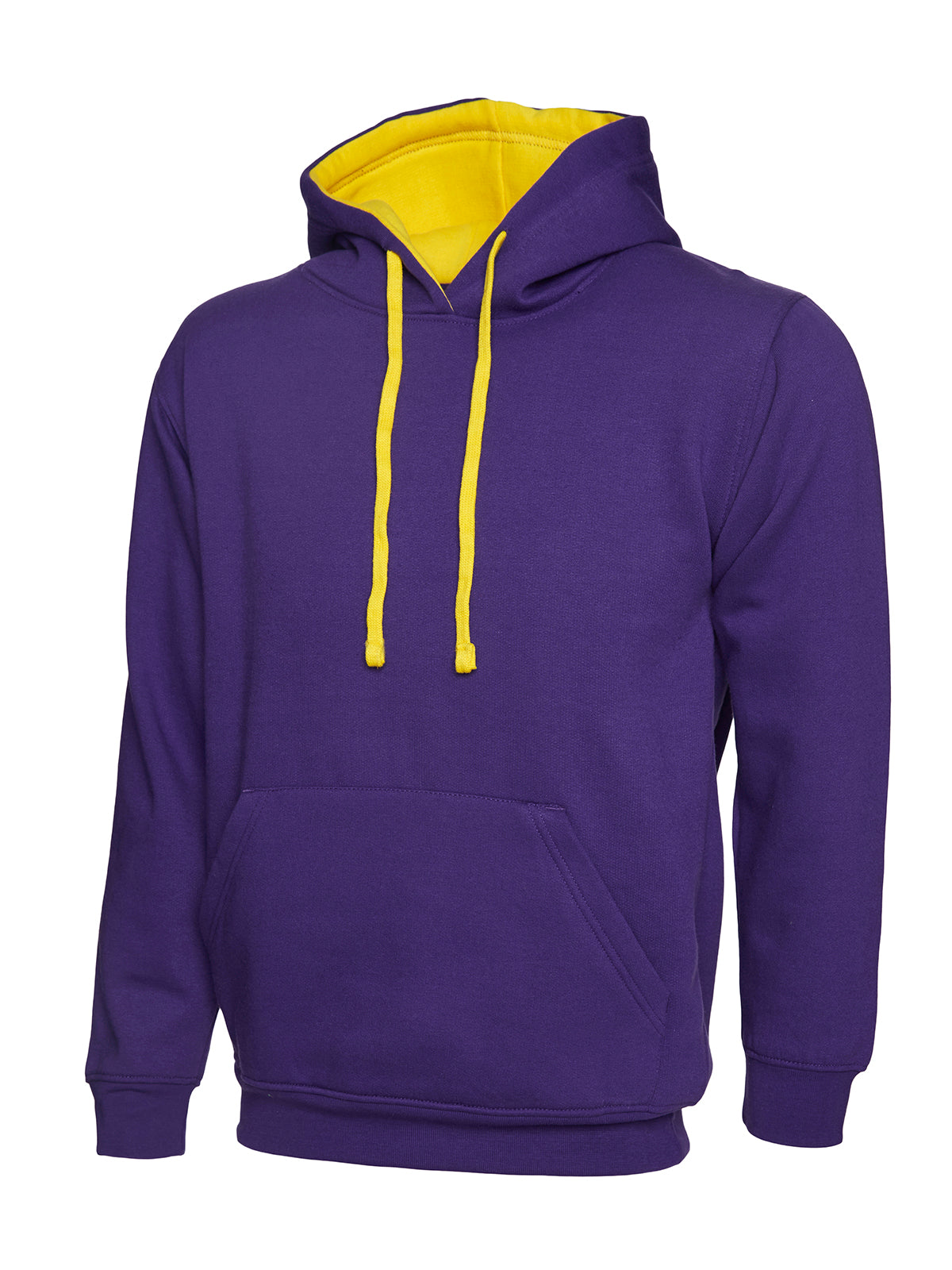 Contrast Hooded Sweatshirt - Purple/Yellow