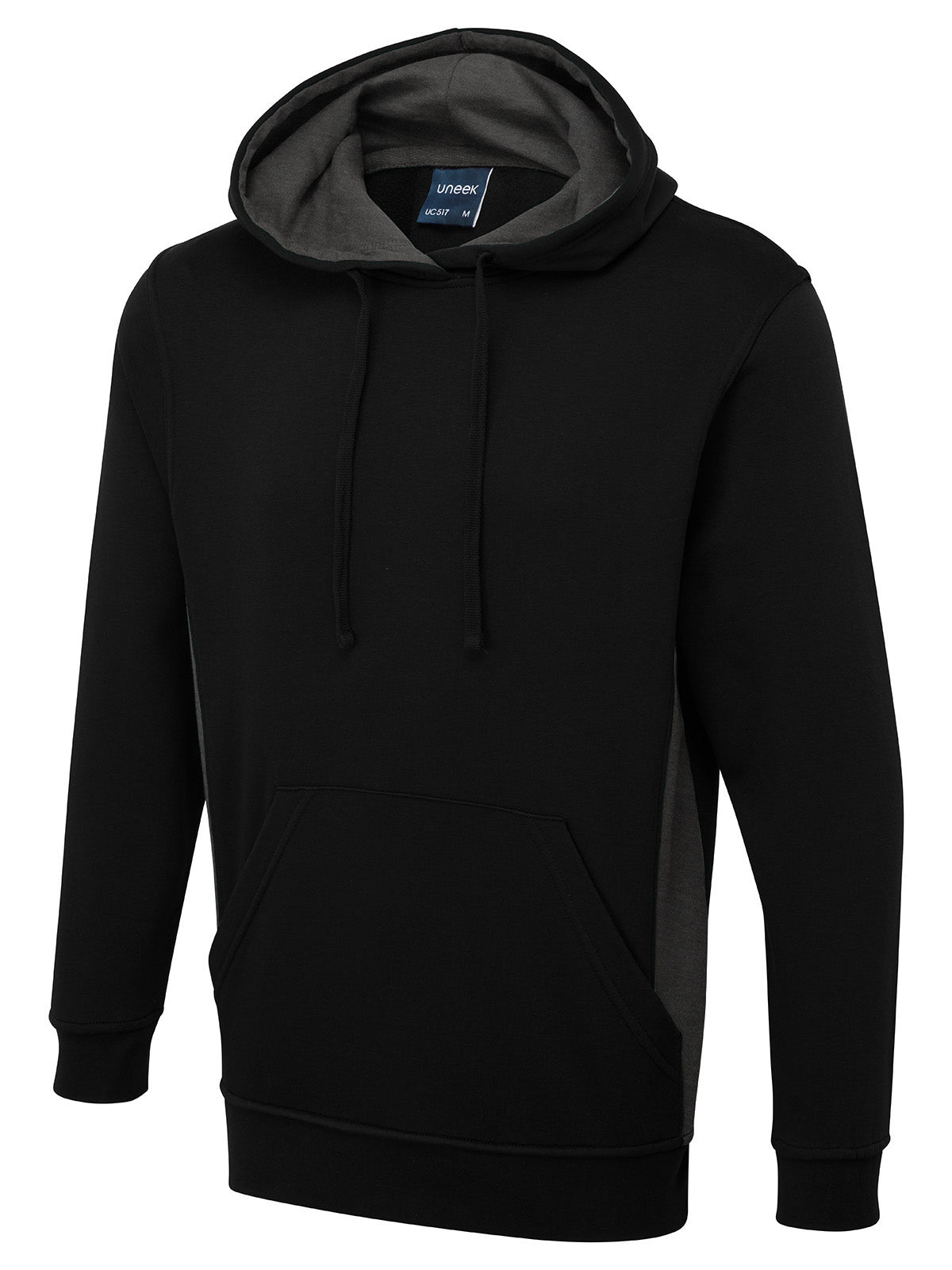 Two Tone Hooded Sweatshirt - Black/Charcoal
