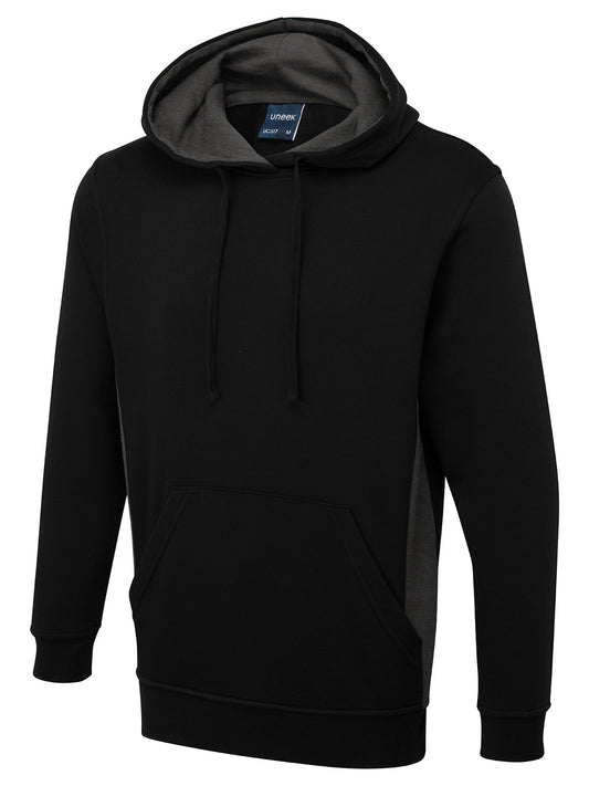 Two Tone Hooded Sweatshirt - Black/Charcoal