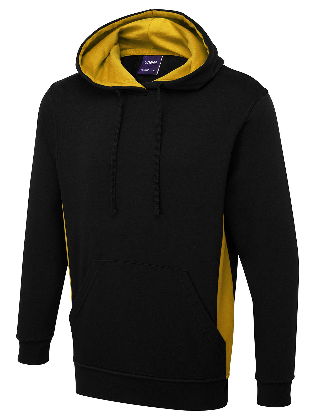 Two Tone Hooded Sweatshirt - Black/Yellow