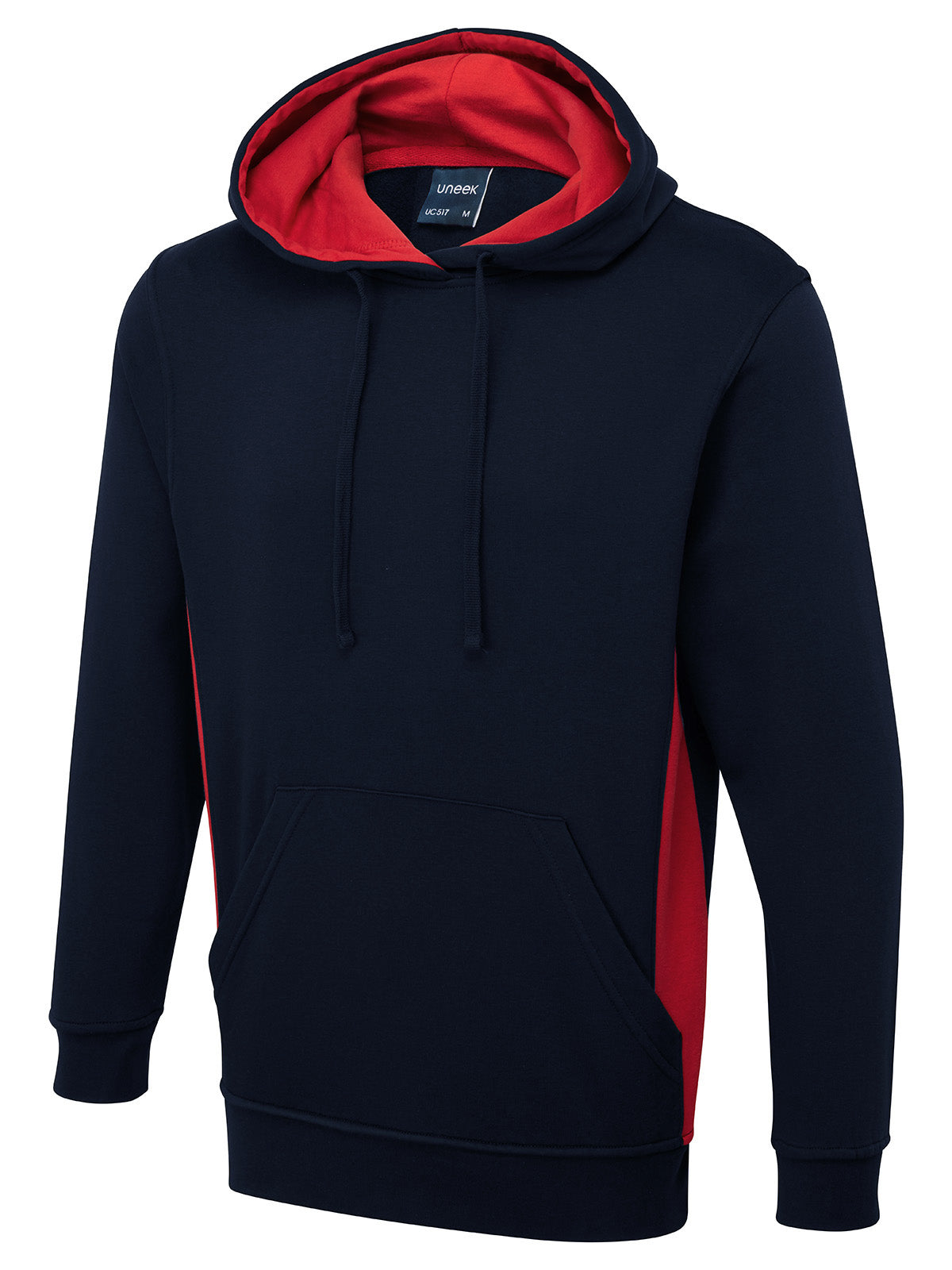 Two Tone Hooded Sweatshirt - Navy/Red