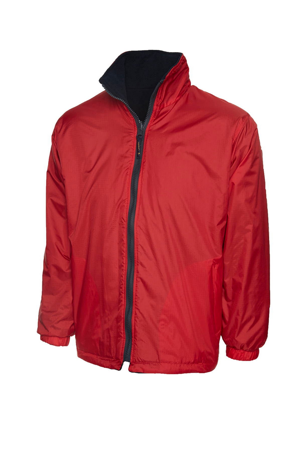 Childrens Reversible Fleece Jacket - Red/Navy