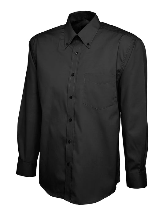Mens Pinpoint Oxford Full Sleeve Shirt - Black