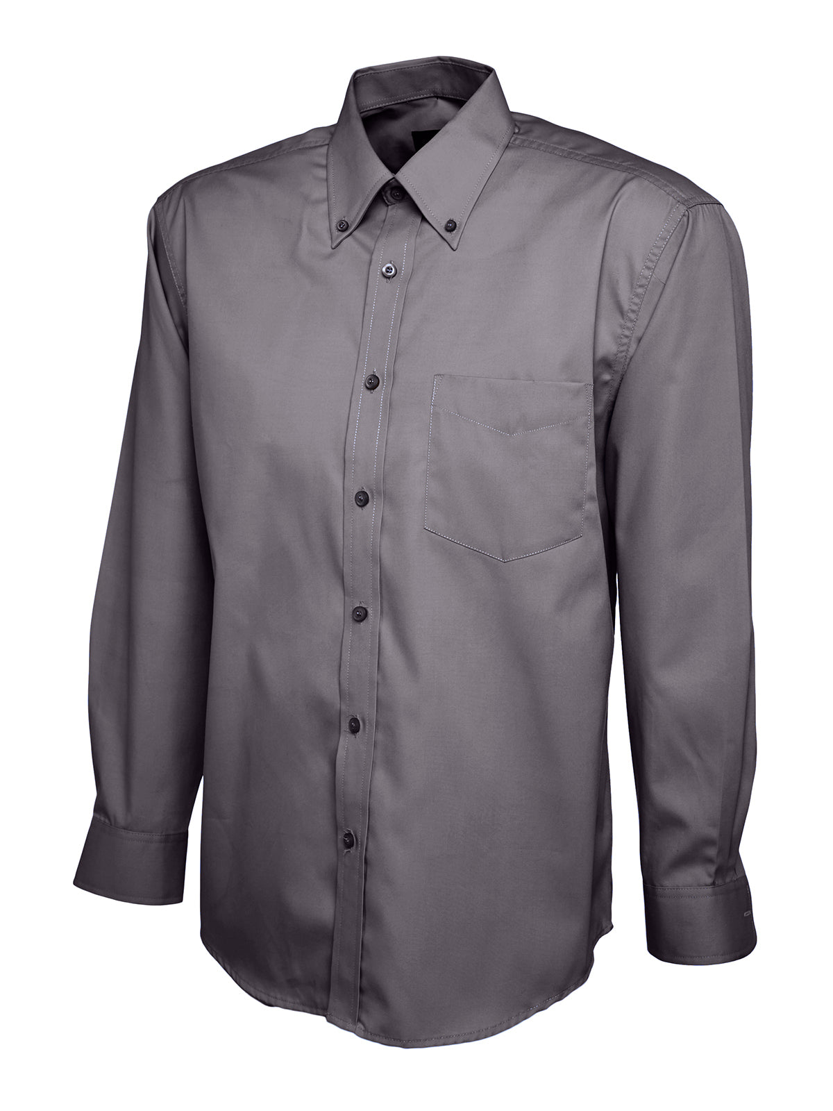 Mens Pinpoint Oxford Full Sleeve Shirt - Charcoal