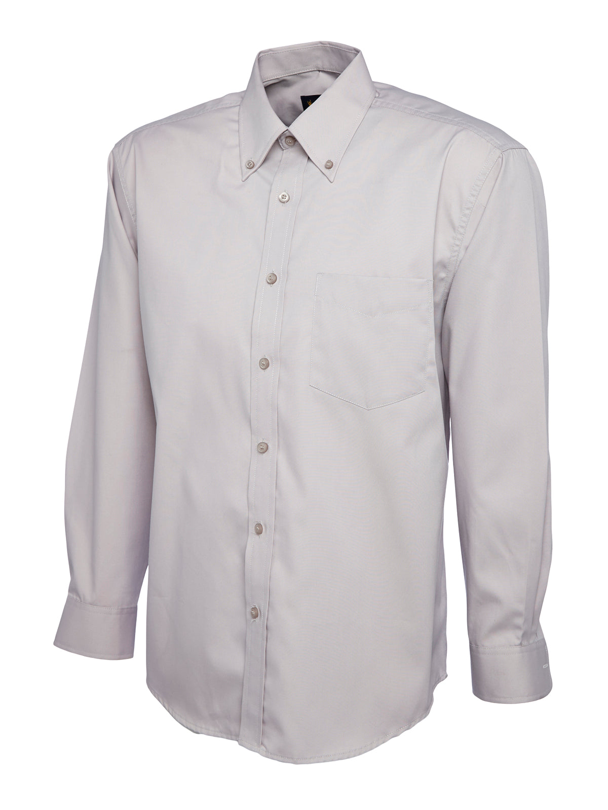 Mens Pinpoint Oxford Full Sleeve Shirt - Silver Grey