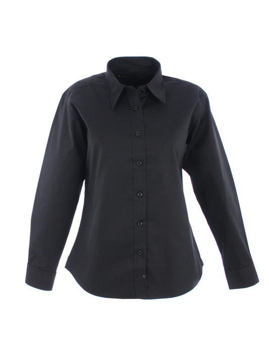 Ladies Pinpoint Oxford Full Sleeve Shirt - Black