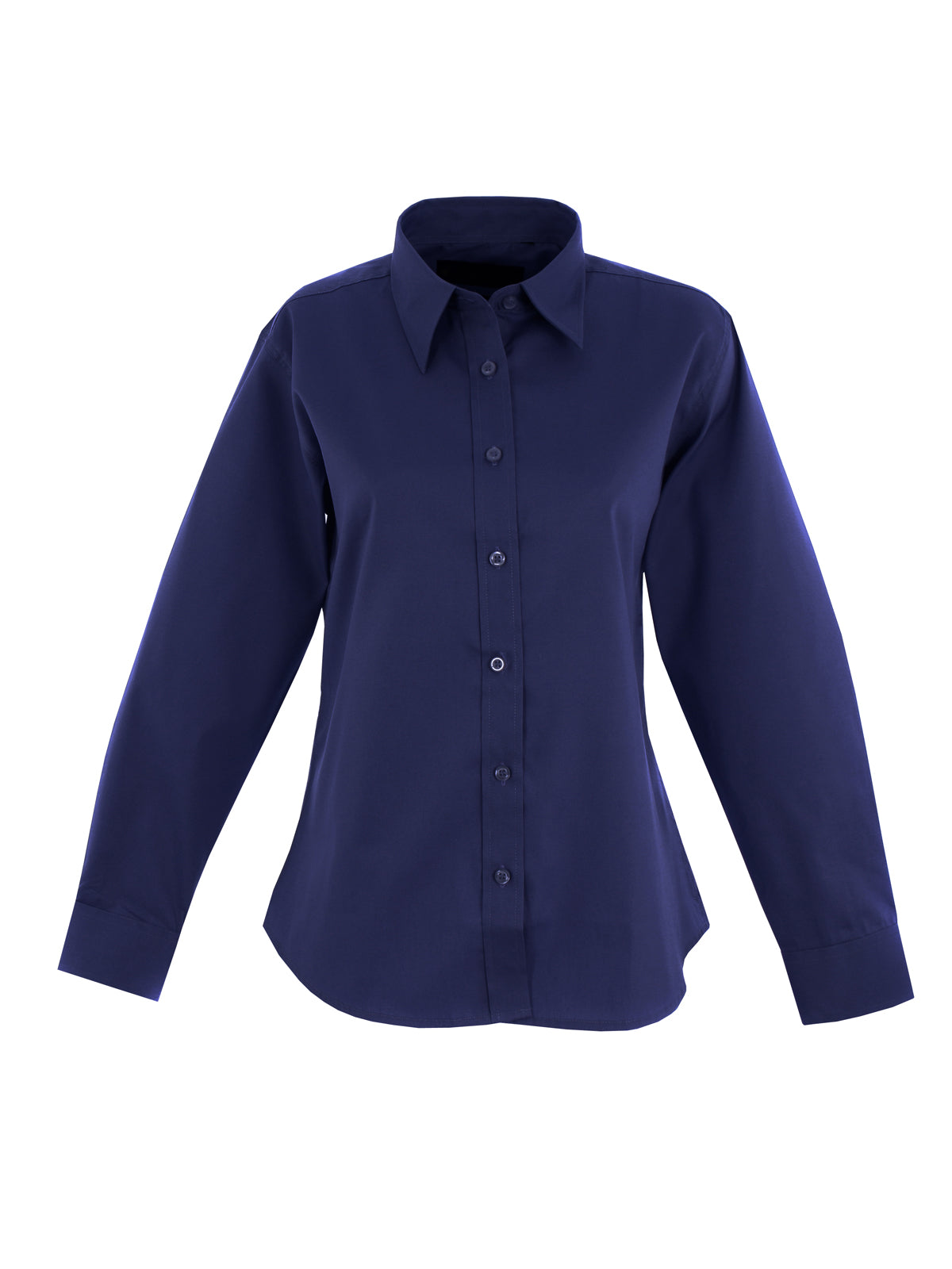 Ladies Pinpoint Oxford Full Sleeve Shirt - Navy