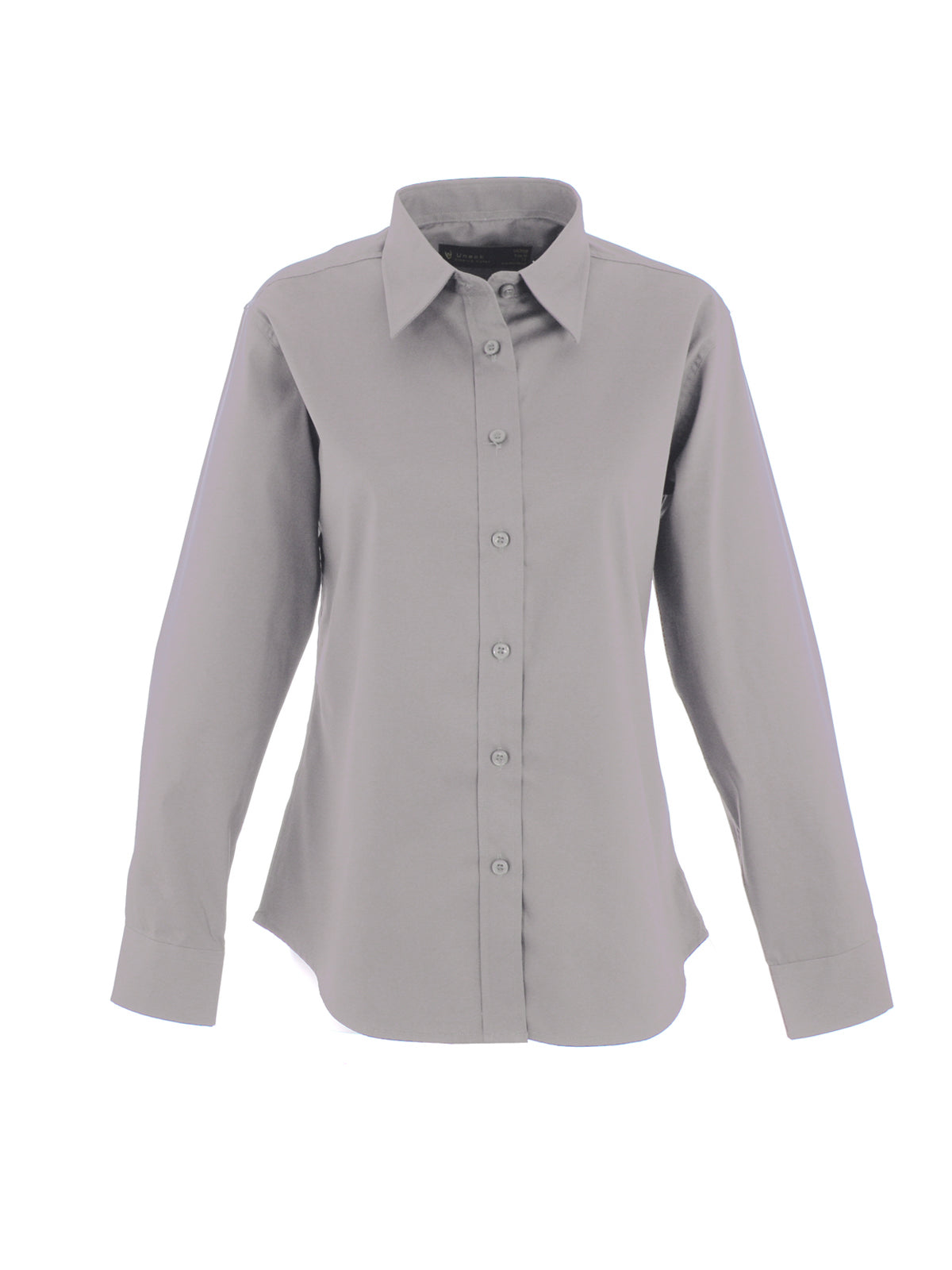 Ladies Pinpoint Oxford Full Sleeve Shirt - Silver Grey