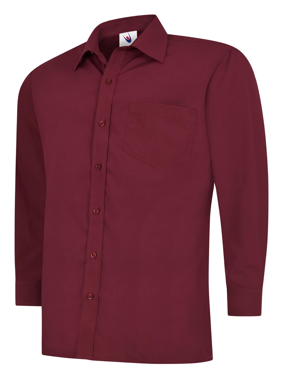 Mens Poplin Full Sleeve Shirt - Burgundy