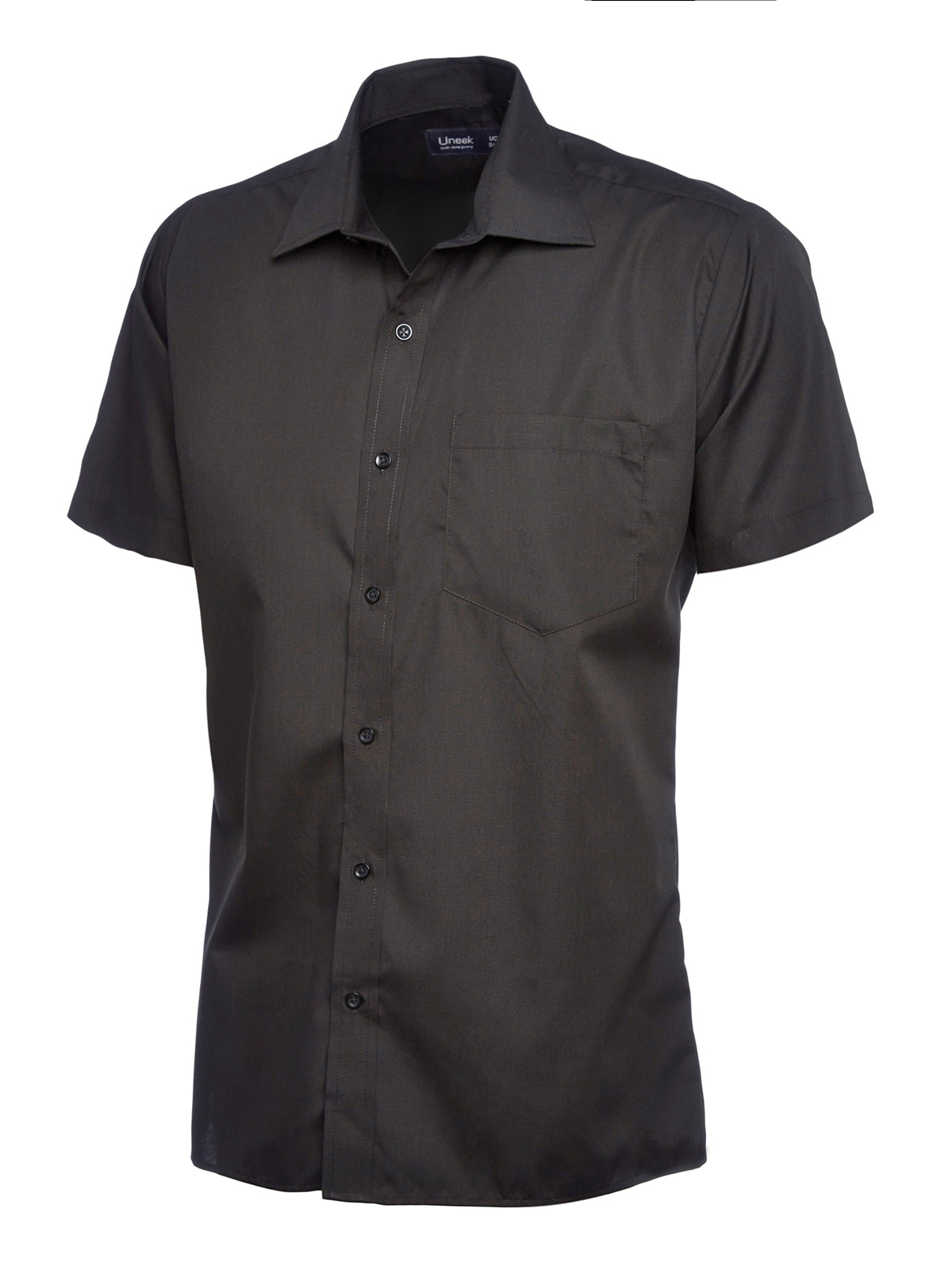 Mens Poplin Half Sleeve Shirt - Black