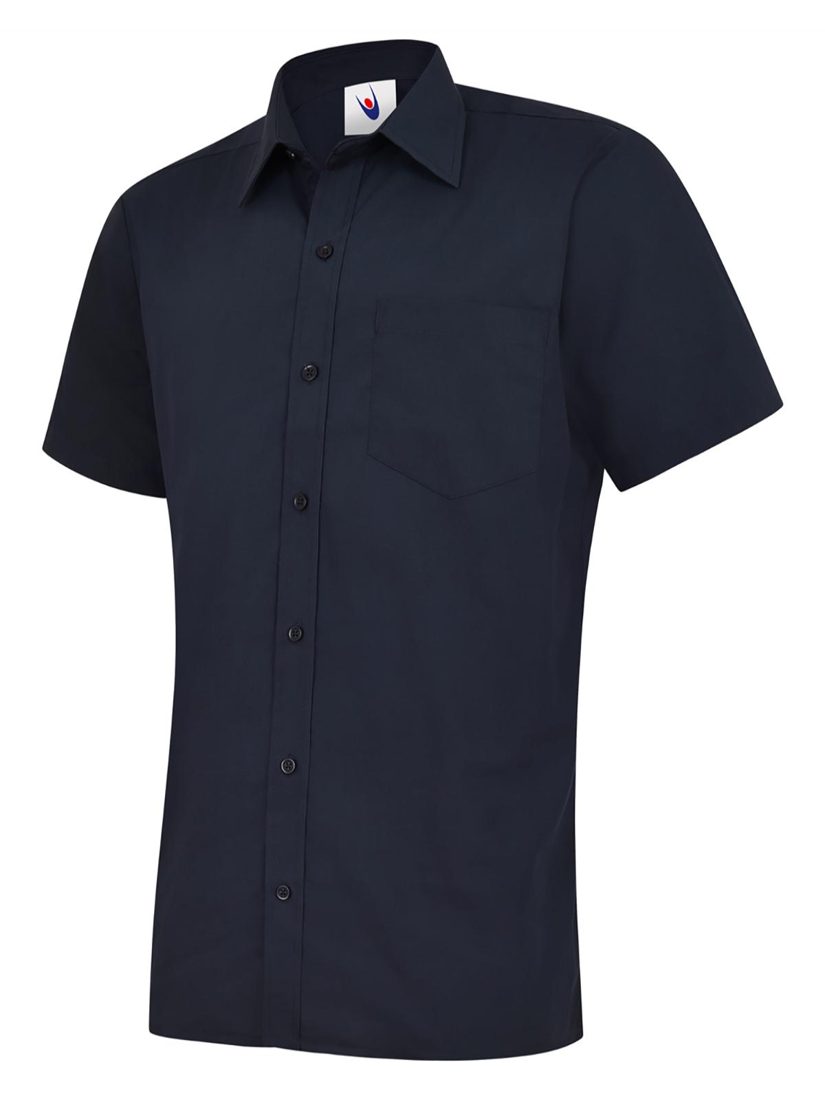 Mens Poplin Half Sleeve Shirt - Navy