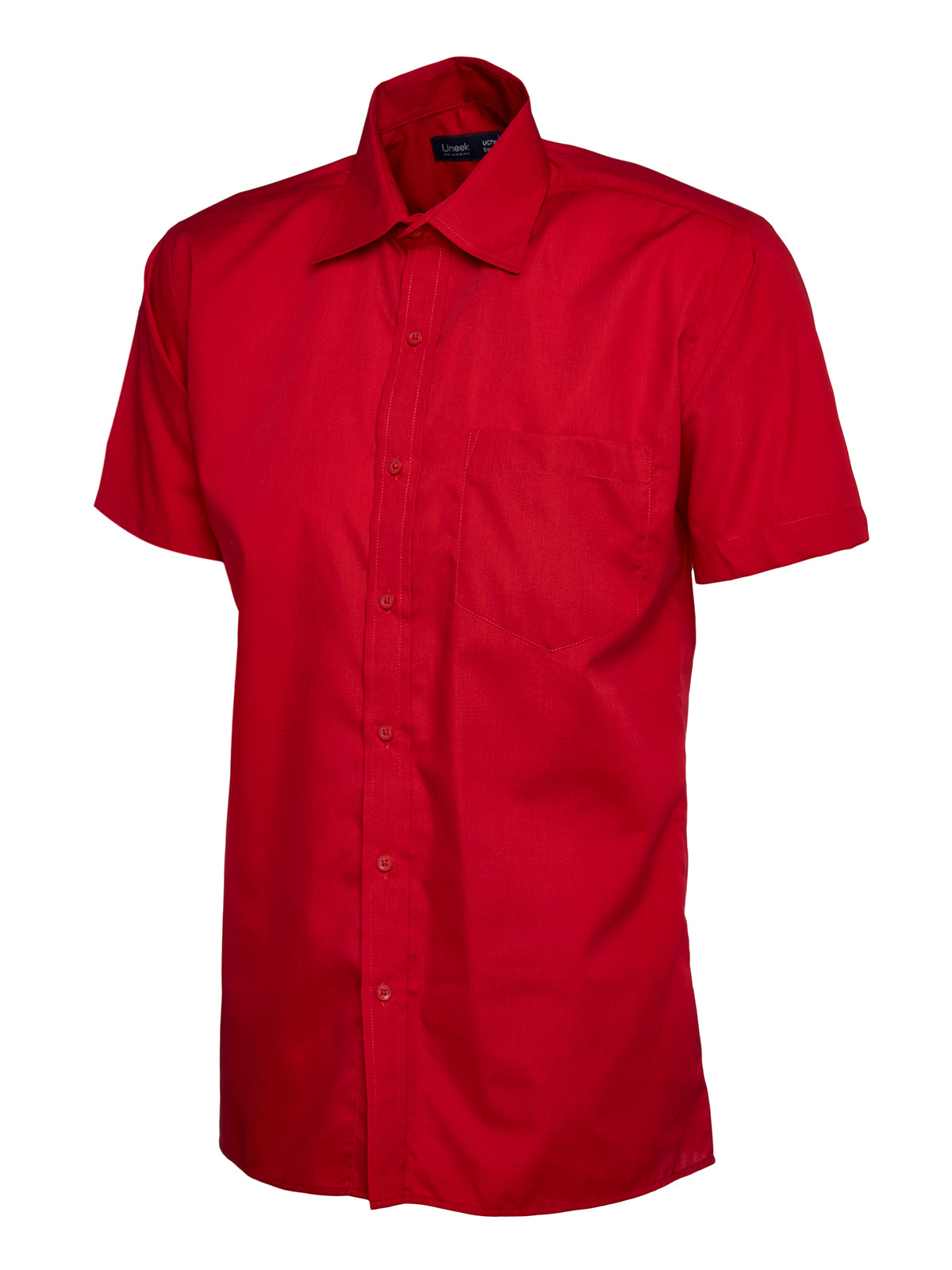 Mens Poplin Half Sleeve Shirt - Red