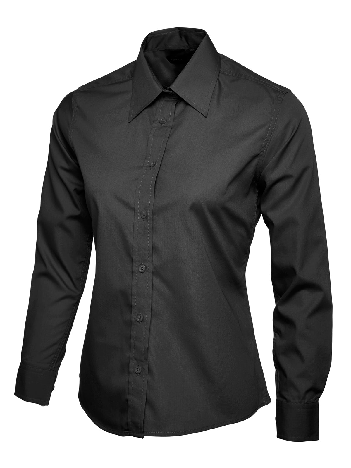 Ladies Poplin Full Sleeve Shirt - Black