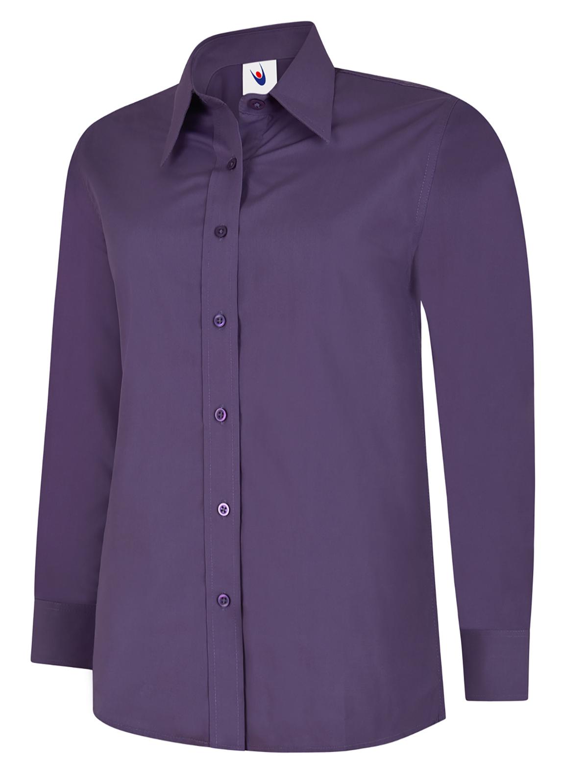 Ladies Poplin Full Sleeve Shirt - Purple