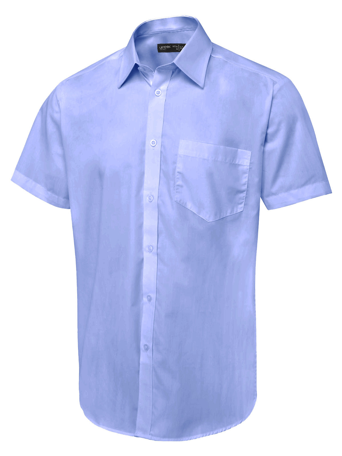 Men's Short Sleeve Poplin Shirt - Mid Blue