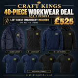 Uneek Team 5-Person Workwear Bundle – 40 Pieces